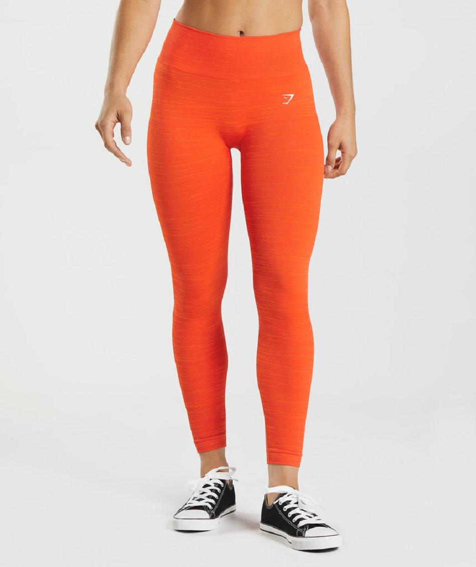 Leggins Gymshark Adapt Marl Seamless Mujer Rojas Naranjas | CO 2940MQZ